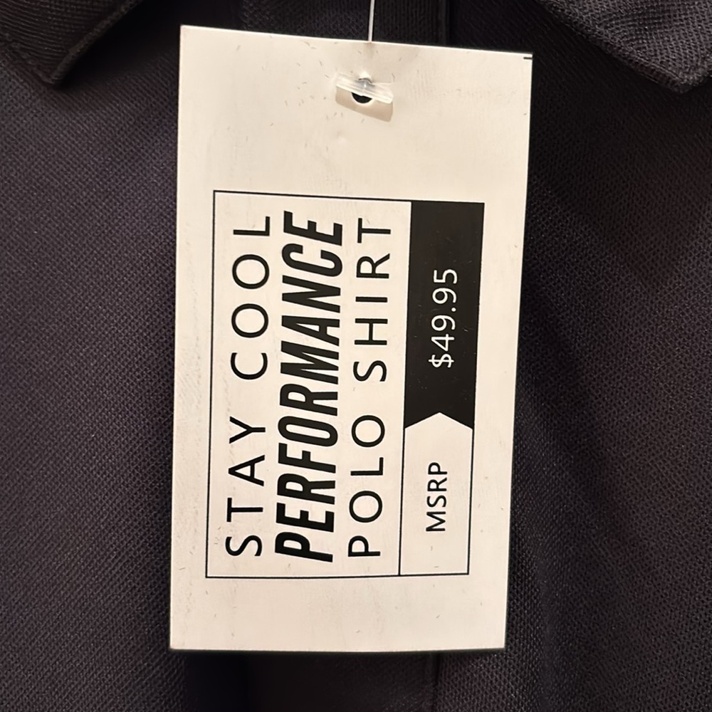 New with tags! Sterling & Marx Warrior Golf Men’s Black Polo, Stay Cool Fabric - Picture 3 of 5